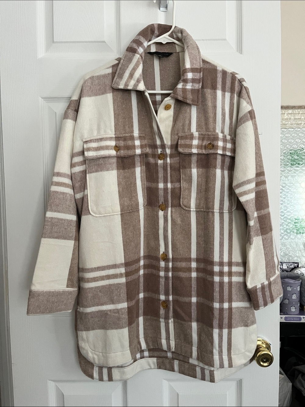 Banana Republic Plaid Button-Front Shacket
